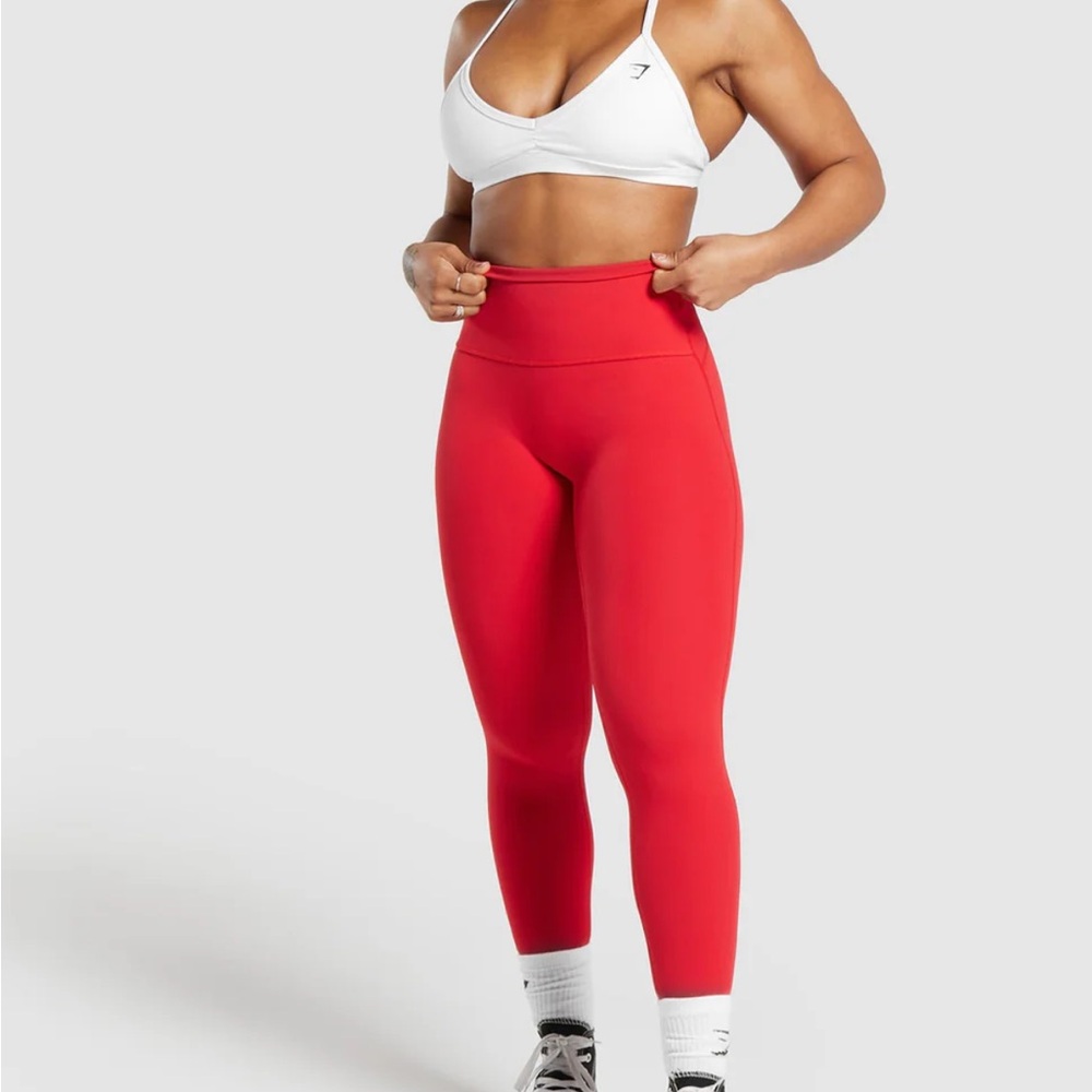 Women's Red High-Waisted Leggings